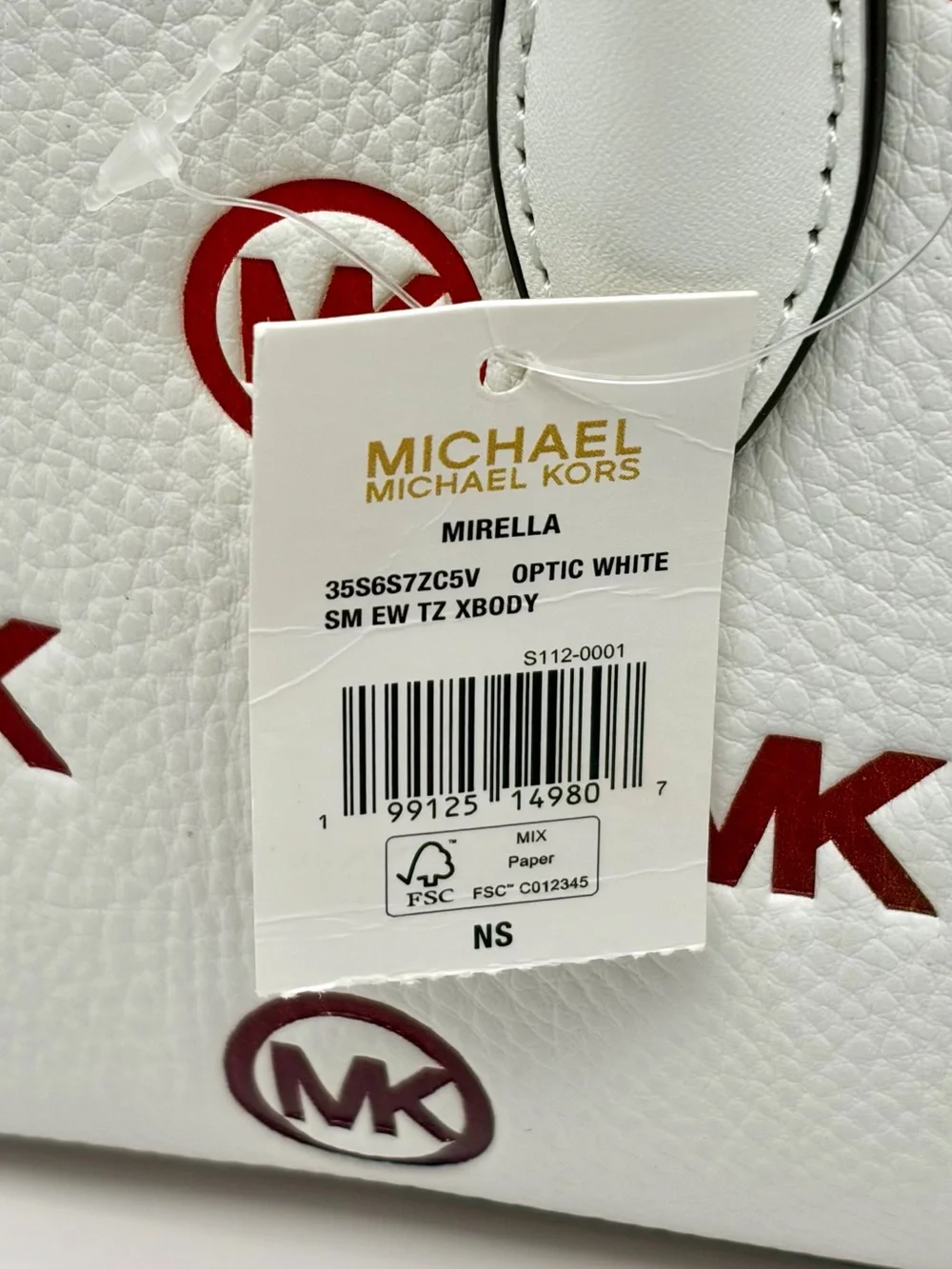 Michael Kors Small Mirella Rainbow satchel Crossbody Optic White